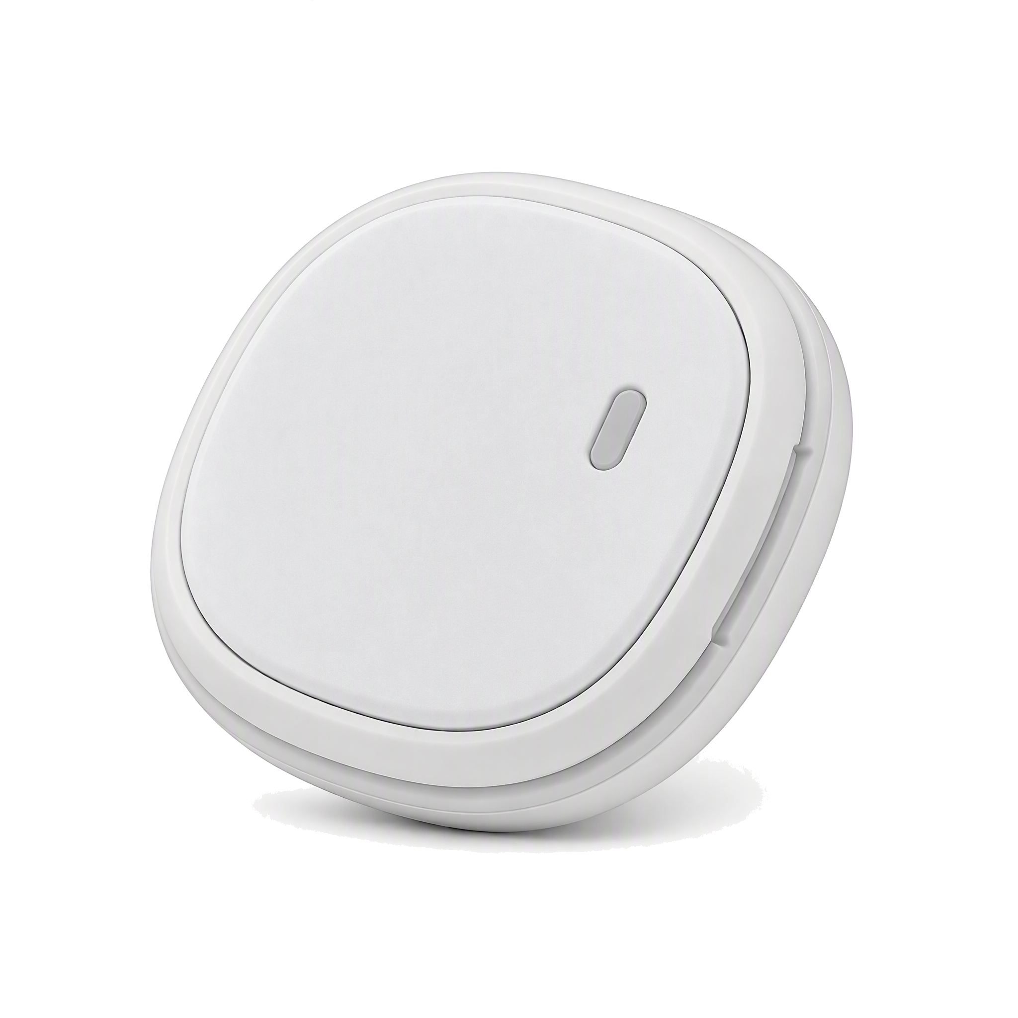 White glucose meter sensor shown from its exterior-facing top surface